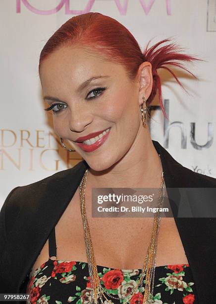 Singer Carmit Bachar attends the POSHGLAM.COM to benefit children of the night at the Celebrity Vault on March 22, 2010 in Beverly Hills, California.