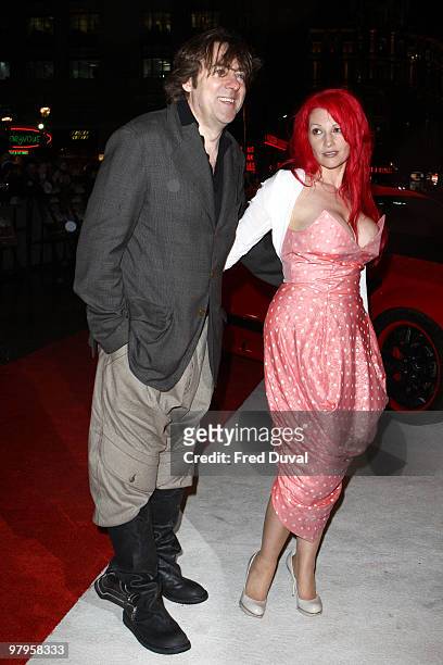 Jonathan Ross and Jane Goldman attends the European Film Premiere of 'Kick Ass' at Empire Leicester Square on March 22, 2010 in London, England.