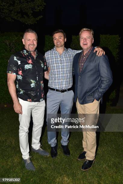 Rick Farmer, Alin Damian and Jim Murphy attend The 18th Annual Midsummer Night Drinks Benefiting God's Love We Deliver at Private Residence on June...