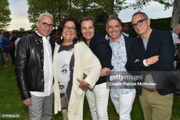 Guest, Fern Mallis, Guest, Mark Brashear and Guest attend The 18th Annual Midsummer Night Drinks Benefiting God's Love We Deliver at Private...