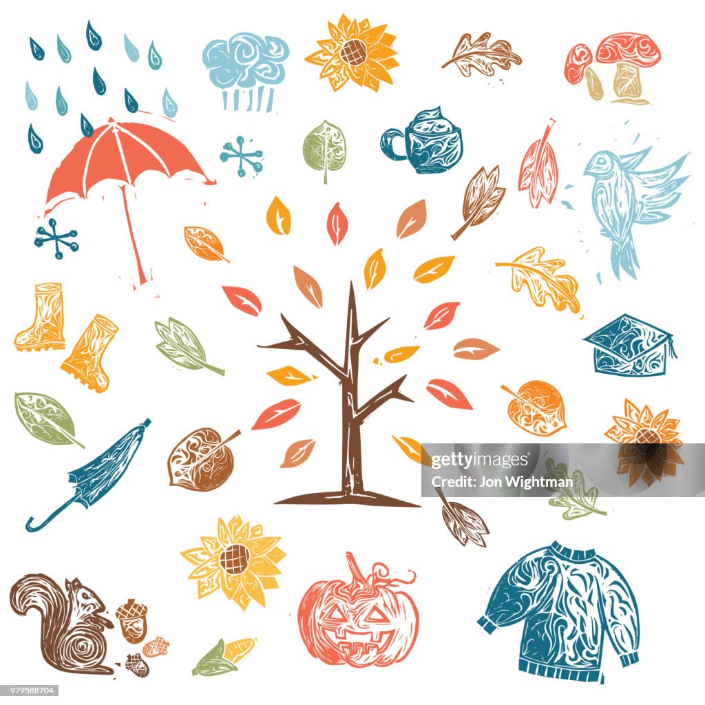 Fall Block Print Backgrounds High-Res Vector Graphic - Getty Images