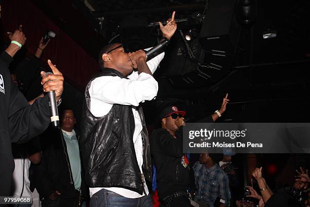 Fabolous and Red Cafe peform during Power Live at B.B. Kings on March 22, 2010 in New York City.