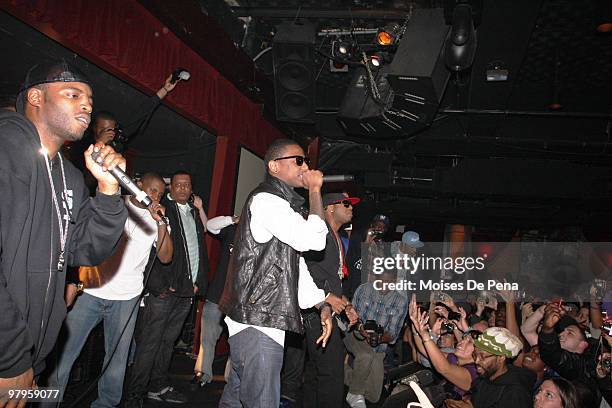 Fabolous and Red Cafe peform during Power Live at B.B. Kings on March 22, 2010 in New York City.