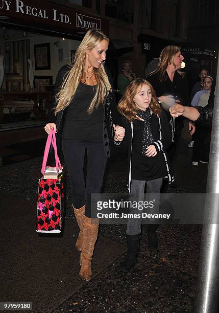Leticia Finley Cyrus and daughter Noah Lindsey Cyrus visit Serendipity 3 on March 22, 2010 in New York City.
