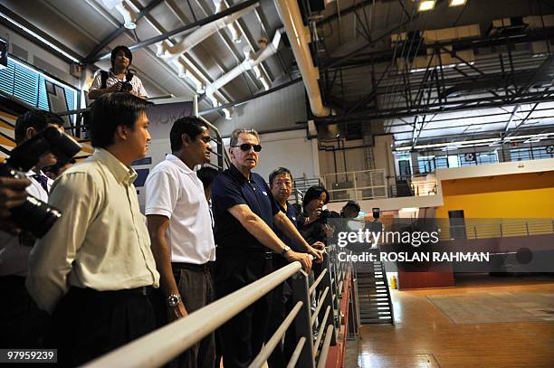 International Olympic Committee president Jacques Rogge and Singapore Youth Olympic Games Organising Committee chairman Ser Miang Ng take a tour of...