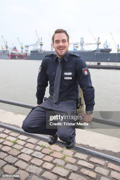 Marc Barthel during the on set photo call of 'Notruf Hafenkante' at Fischauktionshalle on June 20, 2018 in Hamburg, Germany.