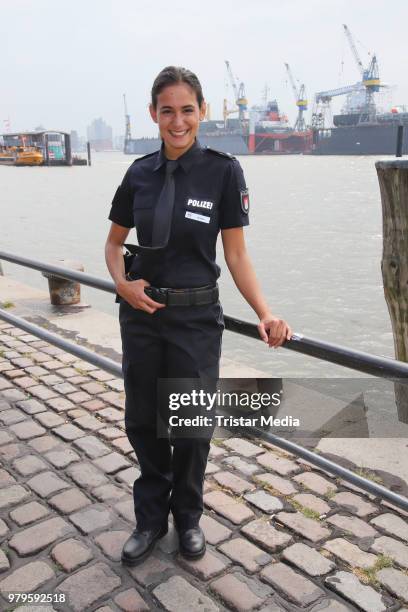 Aybi Era during the on set photo call of 'Notruf Hafenkante' at Fischauktionshalle on June 20, 2018 in Hamburg, Germany.