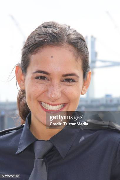 Aybi Era during the on set photo call of 'Notruf Hafenkante' at Fischauktionshalle on June 20, 2018 in Hamburg, Germany.