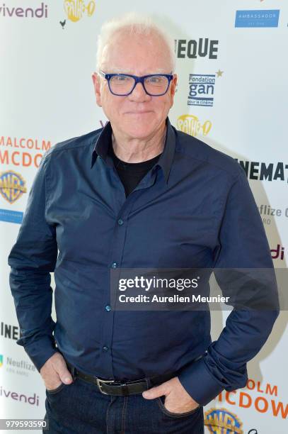 Malcolm McDowell attends the "Malcolm McDowell Retrospective" at La Cinematheque Francaise on June 20, 2018 in Paris, France.