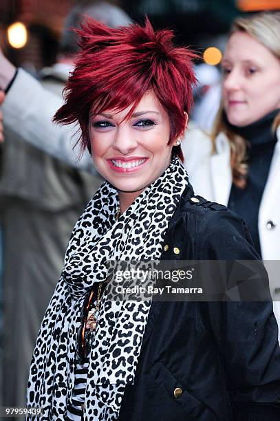 "American Idol" castoff Lacey Brown visits the "Late Show With David Letterman" at the Ed Sullivan Theater on March 22, 2010 in New York City.