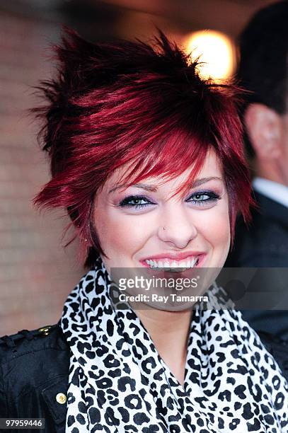 "American Idol" castoff Lacey Brown visits the "Late Show With David Letterman" at the Ed Sullivan Theater on March 22, 2010 in New York City.