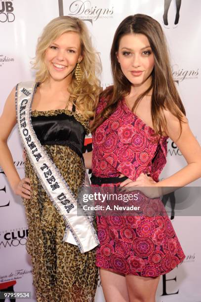 Miss California Teen USA Emma Baker and Kiersten Brada-Pitts attend LA Rocks Fashion Week: Lauren Elaine Fall 2010 Black Label at the Key Club on...
