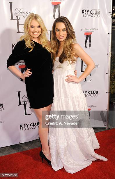 Recording artist Kayslee Collins and Lauren Elaine attend LA Rocks Fashion Week: Lauren Elaine Fall 2010 Black Label at the Key Club on March 22,...