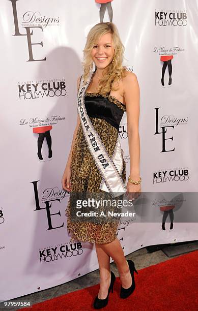 Miss California Teen USA Emma Baker attends LA Rocks Fashion Week: Lauren Elaine Fall 2010 Black Label at the Key Club on March 22, 2010 in West...