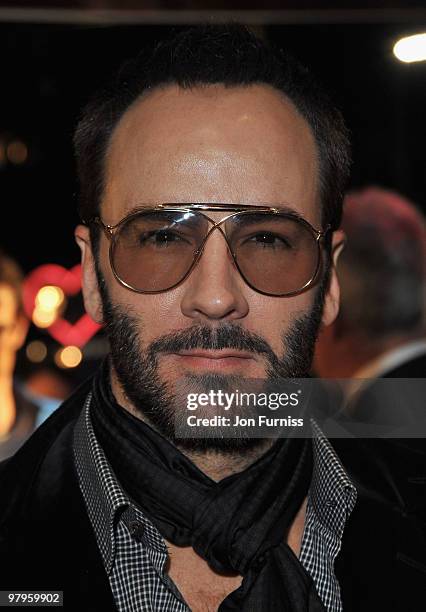 Fashion designer Tom Ford attends the 'Kick Ass' European film premiere at the Empire, Leicester Square on March 22, 2010 in London, England.