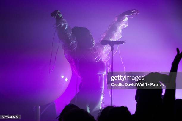 Charli XCX performs at La Maroquinerie on June 20, 2018 in Paris, France.