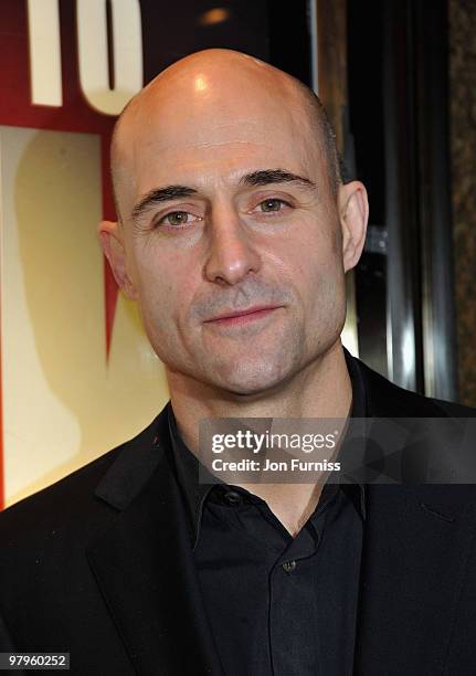 Actor Mark Strong attends the 'Kick Ass' European film premiere at the Empire, Leicester Square on March 22, 2010 in London, England.