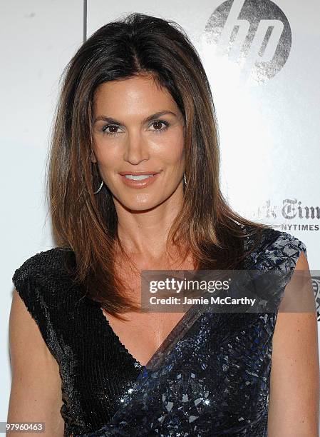 Cindy Crawford attends DIFFA's Dining By Design New York 2010 at Pier 94 on March 22, 2010 in New York City.