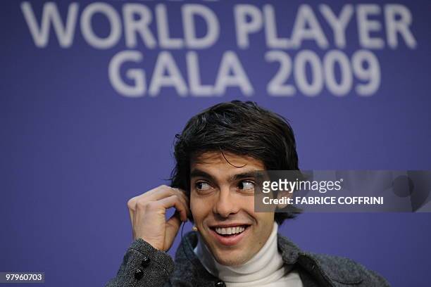 Brasil's Kaka loattends a press conference prior to the FIFA World Player Gala 2009 on December 21, 2009 in Zurich. AFP PHOTO / FABRICE COFFRINI