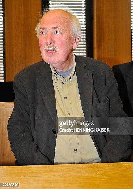 Tuin De Groot , son of a victim of 88-year-old former SS hit man Heinrich Boere, waits for the verdict in Boere's trial on March 23, 2010 at court in...