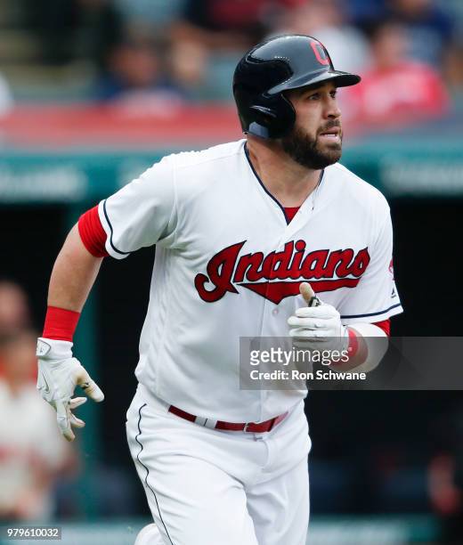 Jason Kipnis of the Cleveland Indians rounds the bases after hitting a three run home run off Bruce Rondon of the Chicago White Sox during the sixth...
