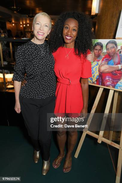 Beverley Knight and Annie Lennox attend a celebration of the first decade of the charity, The Circle, at Soho House, White City on June 20, 2018 in...