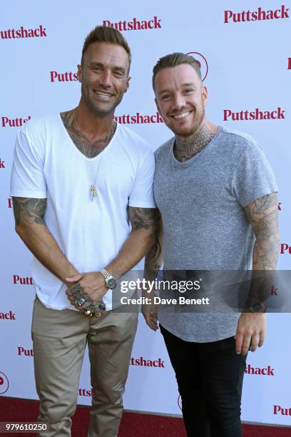 Calum Best and Jamie O'Hara attend the VIP launch of Puttshack in West London, celebrating a 'hole' new night out, on June 20, 2018 in London,...