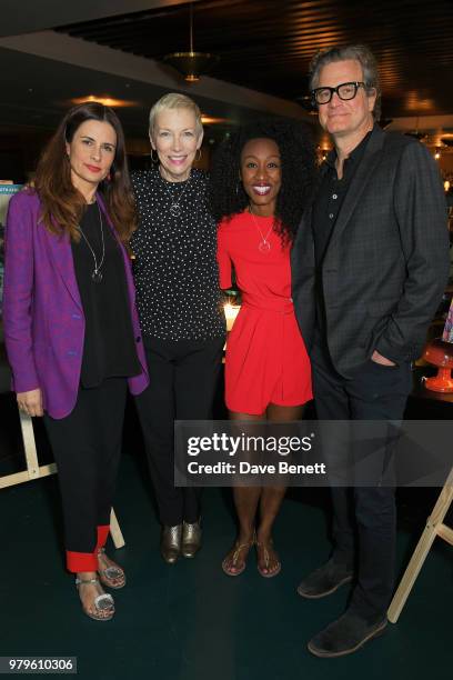 Livia Firth, Annie Lennox , Beverley Knight and Colin Firth attend a celebration of the first decade of the charity, The Circle, at Soho House, White...