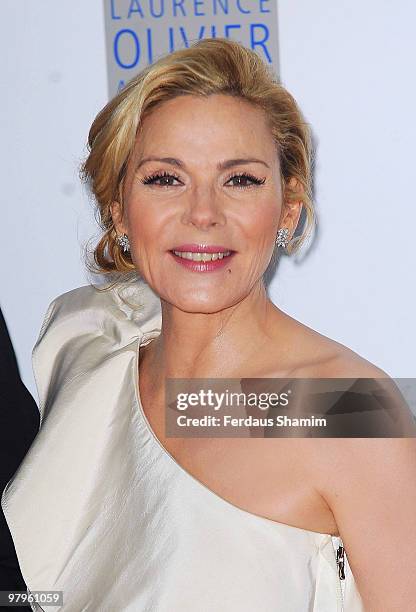 Kim Cattrall attends The Laurence Olivier Awards at The Grosvenor House Hotel on March 21, 2010 in London, England.