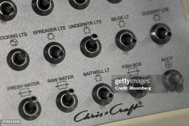 Boat dashboard is seen at the Winnebago Industries Inc. Chris-Craft manufacturing facility in Sarasota, Florida, U.S., on Tuesday, June 19, 2018....