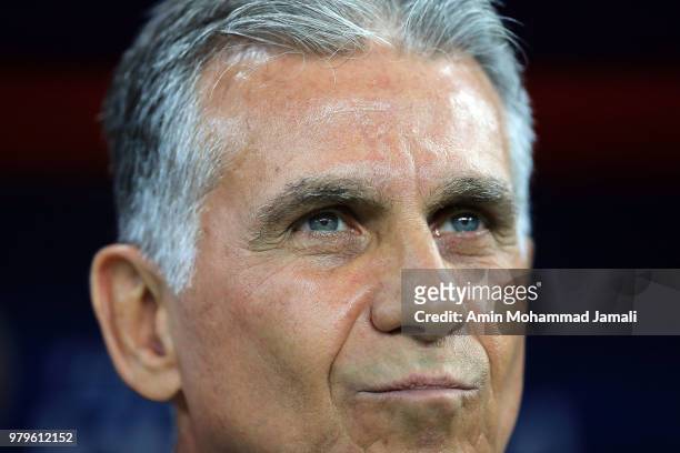Head coach and manager of Iran Carlos Queiroz during the 2018 FIFA World Cup Russia group B match between Iran and Spain at Kazan Arena on June 20,...