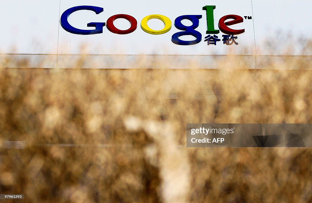 Google Outside The Google logo is pictured outside the company's China head office ...