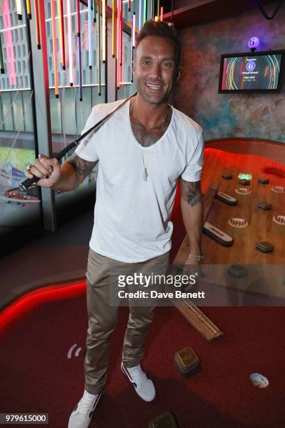 Calum Best attends the VIP launch of Puttshack in West London, celebrating a 'hole' new night out, on June 20, 2018 in London, England.