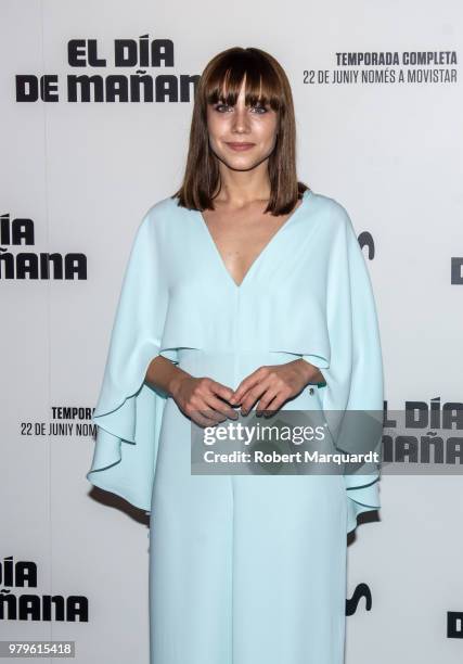 Aura Garrido poses during a photocall for her latest series 'El Dia de Manana' at the Cinema Verde on June 20, 2018 in Barcelona, Spain.