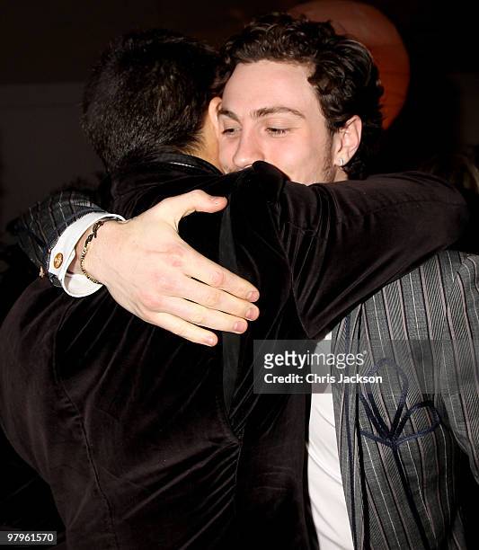Tom Ford and Aaron Johnson attend the Kick-Ass European Film Premiere after-party at director Matthew Vaughn's house on March 22, 2010 in London,...