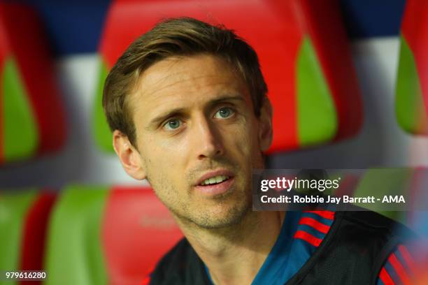 Nacho Monreal of Spain during the 2018 FIFA World Cup Russia group B match between Iran and Spain at Kazan Arena on June 20, 2018 in Kazan, Russia.