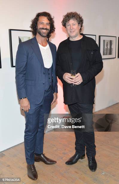 Christian Vit and Denis O'Regan attend the launch of new book "Ricochet: David Bowie 1983" by Denis O'Regan, published by Moonlight Books, at Project...