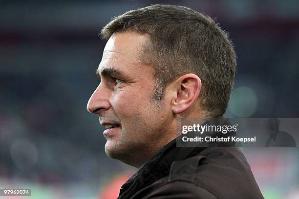 Manager Stefan Kuntz of Kaiserslautern is seen before the Second Bundesliga match between Fortuna Duesseldorf and 1. FC Kaiserslautern at Esprit...