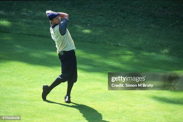 Payne Stewart of the USA in action during the Ryder Cup at The Country Club on the September 24, 1999 in Brookline, Massachusetts.