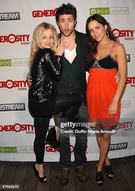 Samantha Mollen, Matt Dallas and Jenny Mollen attend Generosity Water's 2nd Annual Night Of Generosity on March 22, 2010 in West Hollywood,...