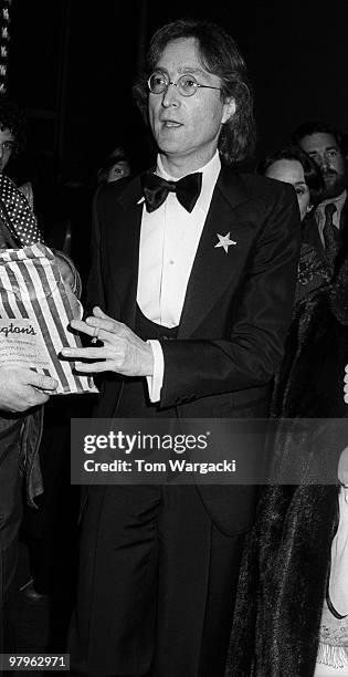 John Lennon and Yoko Ono at President Jimmy Carter's Inaugural Ball on January 20, 1977 in Washington D.C., United States.