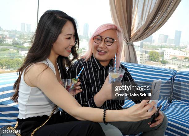 Los Angeles wellness pros Bell Yoo and Soy Wen attend SodaStream's celebration of National Hydration Day on June 20, 2018 in Beverly Hills,...