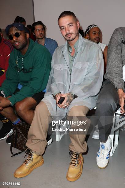 Singer J Balvin attends the OAMC Menswear Spring/Summer 2019 show as part of Paris Fashion Week on June 20, 2018 in Paris, France.