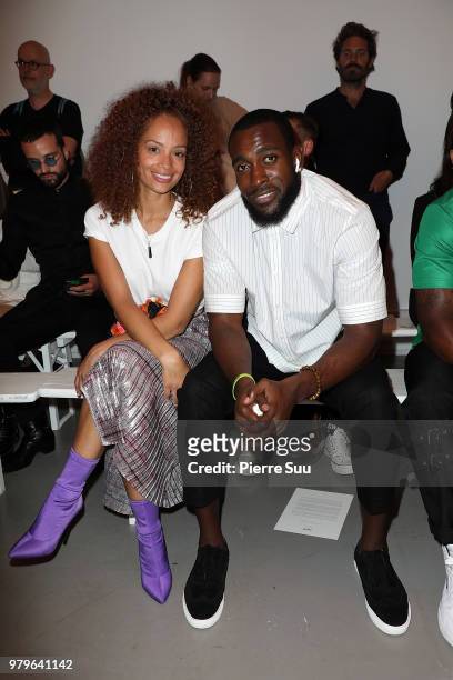 Nfl Player Kam Chancellor and his wife Tiffany Luce attend the OAMC Menswear Spring/Summer 2019 show as part of Paris Fashion Week on June 20, 2018...