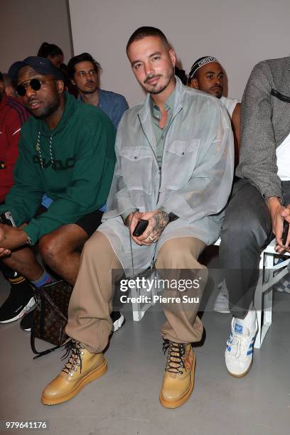 Singer J Balvin attends the OAMC Menswear Spring/Summer 2019 show as part of Paris Fashion Week on June 20, 2018 in Paris, France.