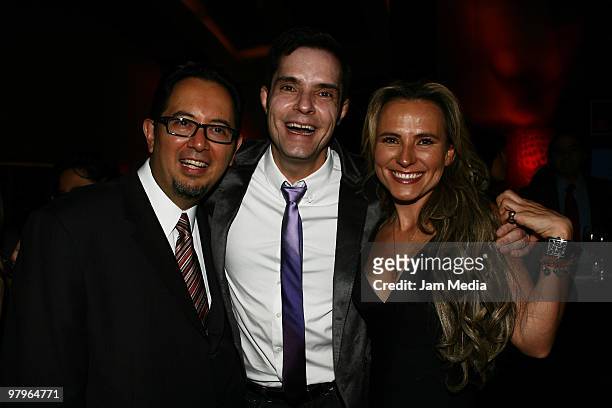 The Mexicans Entertainers: Alvaro Cueva, Horacio Villalobos and Ana Lucia Leal during the Fourth Anniversary of the Channel of Television Project 40...