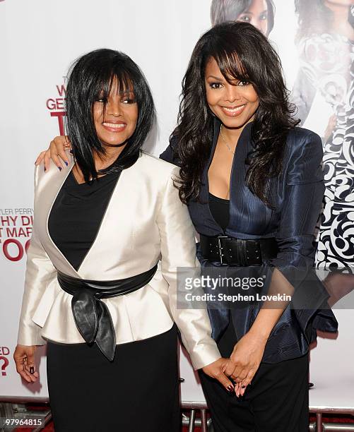 Rebbie Jackson and Janet Jackson attend the special screening of "Why Did I Get Married Too?" at the School of Visual Arts Theater on March 22, 2010...