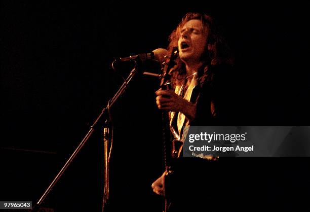 Jack Bruce of West, Bruce & Laing performs on stage in 1973 in Copenhagen, Denmark.