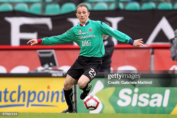 Salvatore Lanna of Bologna FC in action during the Serie A match between AC Siena and Bologna FC at Stadio Artemio Franchi on March 21, 2010 in...