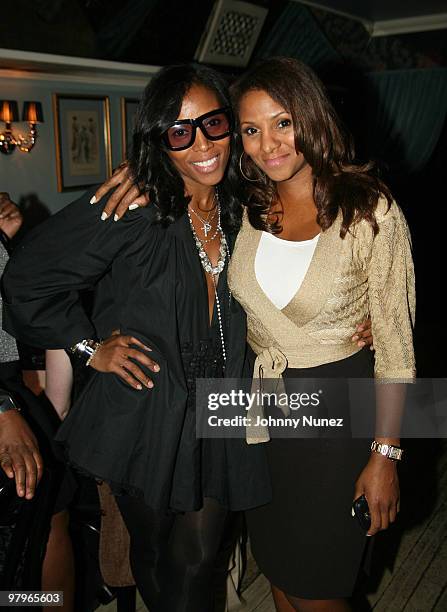 June Ambrose and Marvette Britto attend the Rachel Roy & Estelle jewelry launch on March 22, 2010 in New York City.